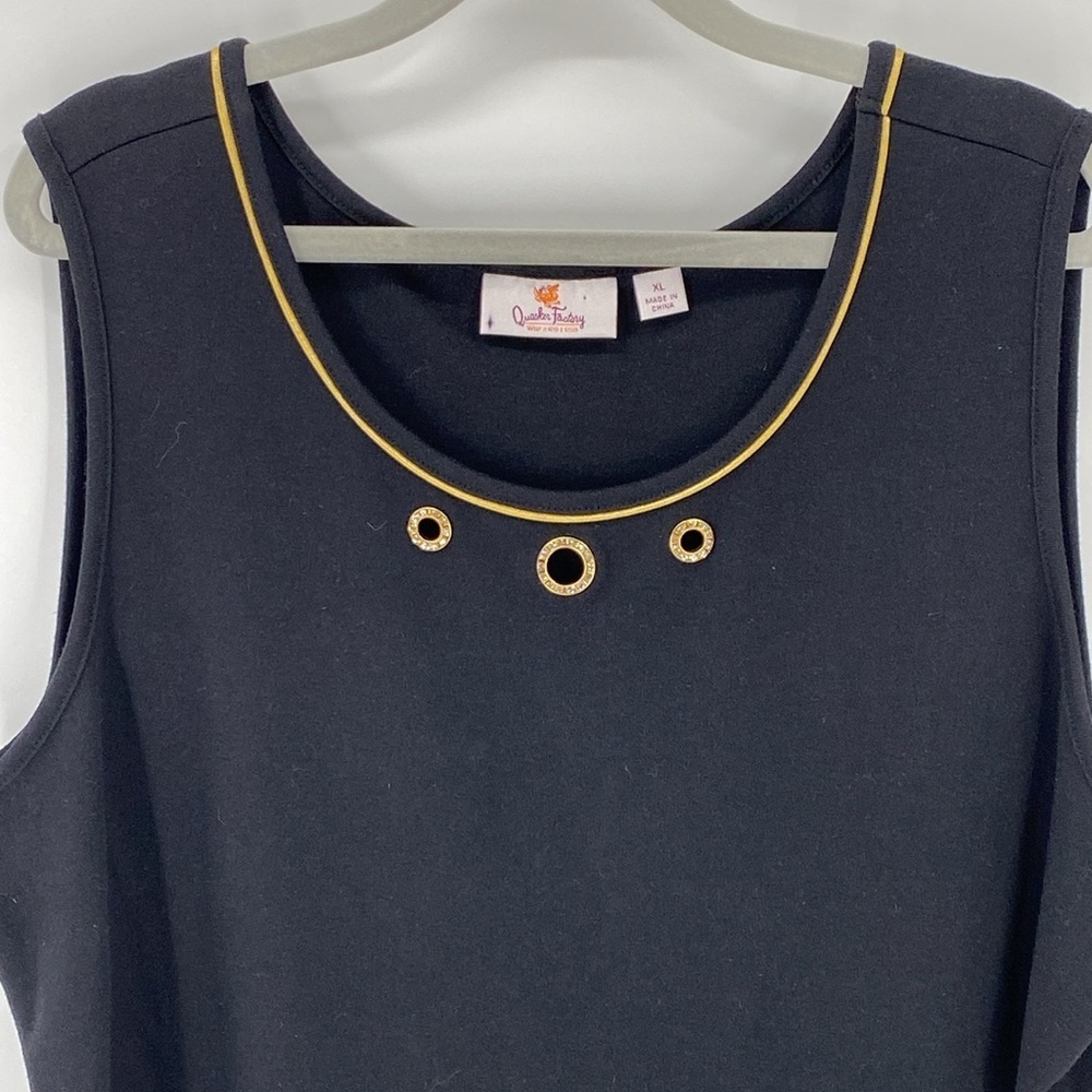 Quacker Factory Rhinestone Grommet Tank XL - Picture 2 of 10